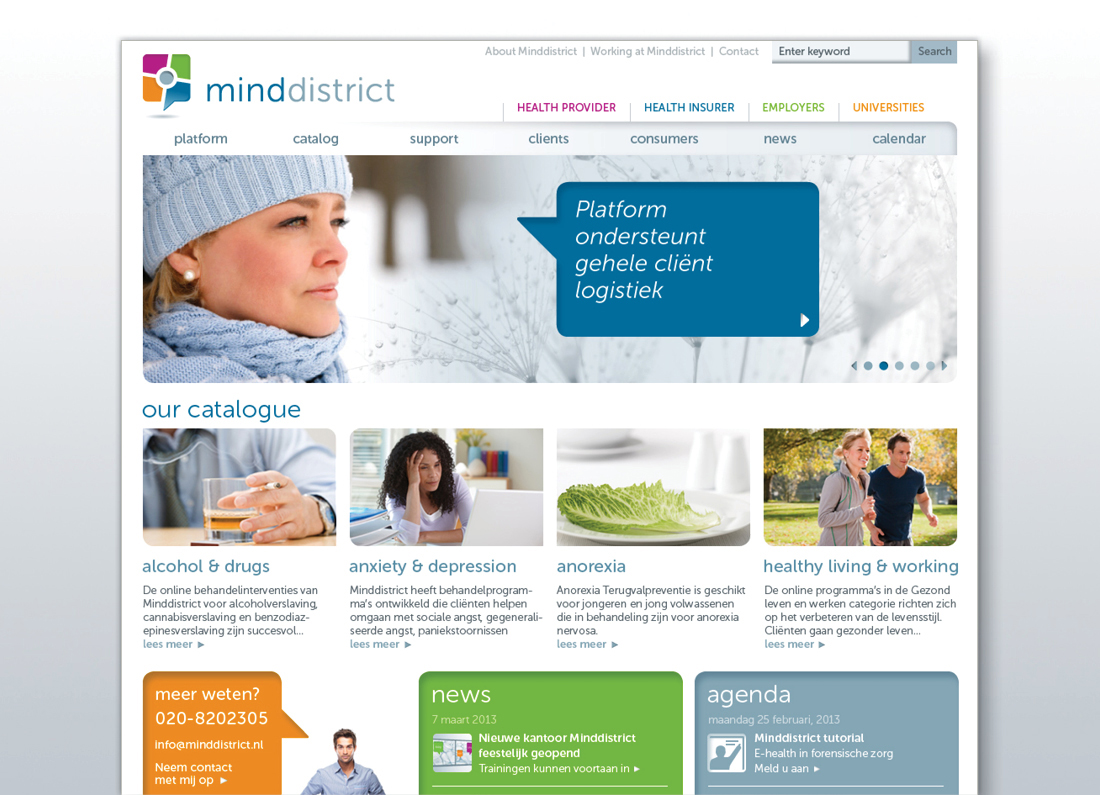 Homepage website Minddistrict