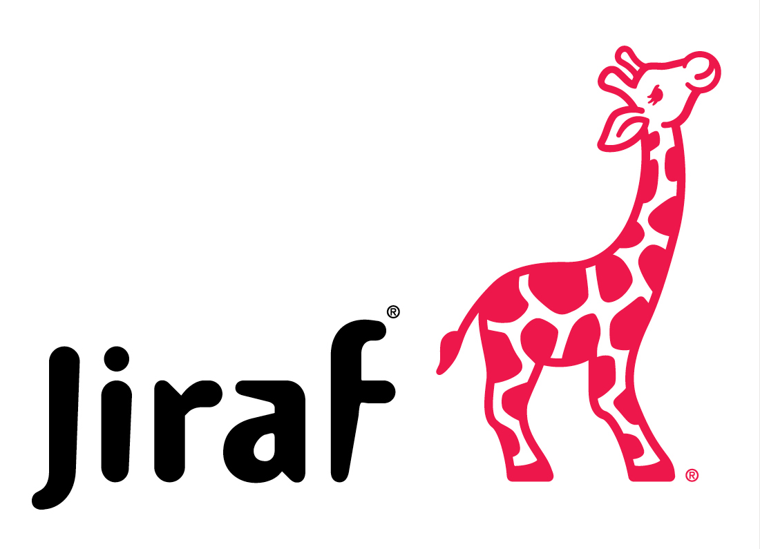 Jiraf logo is uniek, vriendelijk en snoezig